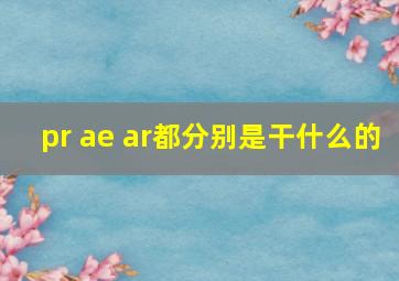 pr ae ar都分别是干什么的